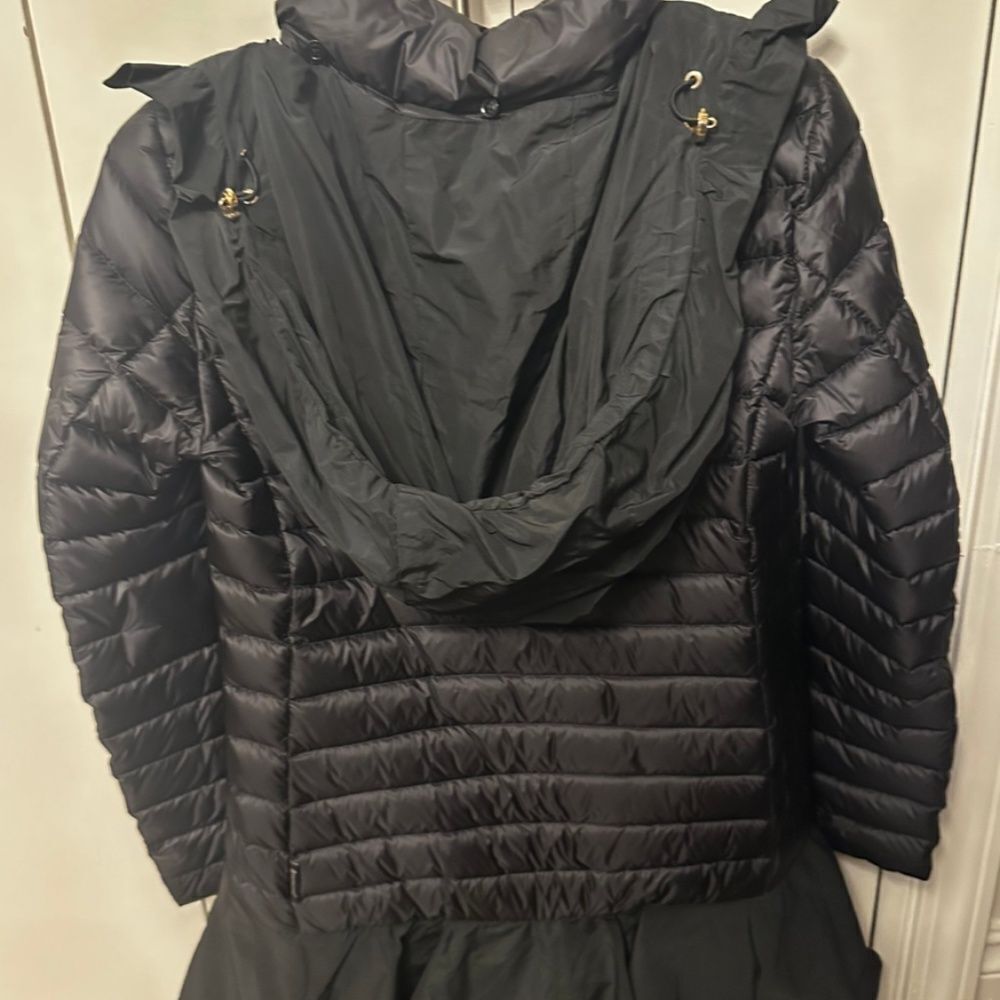 Moncler Ruffle Bottom Coat with Removable Hat - Picture 3 of 4
